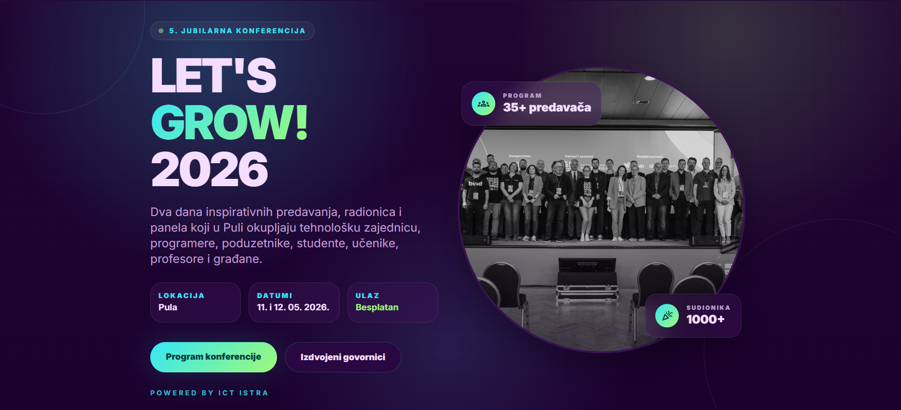 Let's Grow konferencija 2026: vodeća IT konferencija u Puli